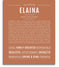 Elaina Personalized Name Meaning Art Prints – Name Stories