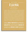 Elaina Personalized Name Meaning Art Prints – Name Stories