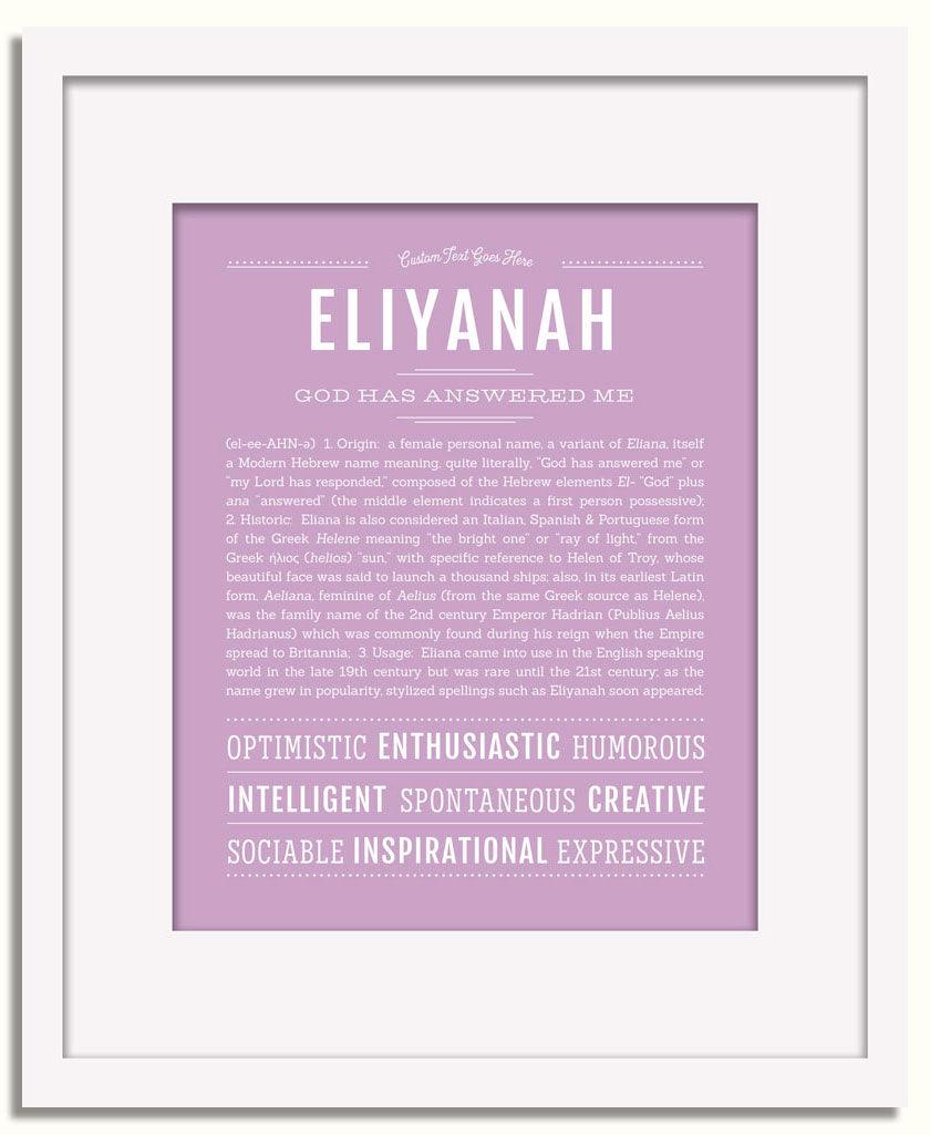 Frame Options | Lilac | White Frame, Matted