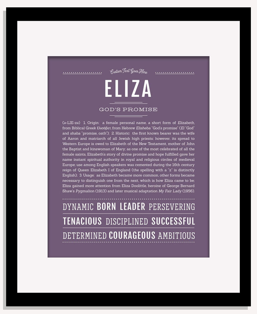 Frame Options | Deep Purple | Maple Frame, Matted