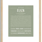 Eliza | Name Art Print