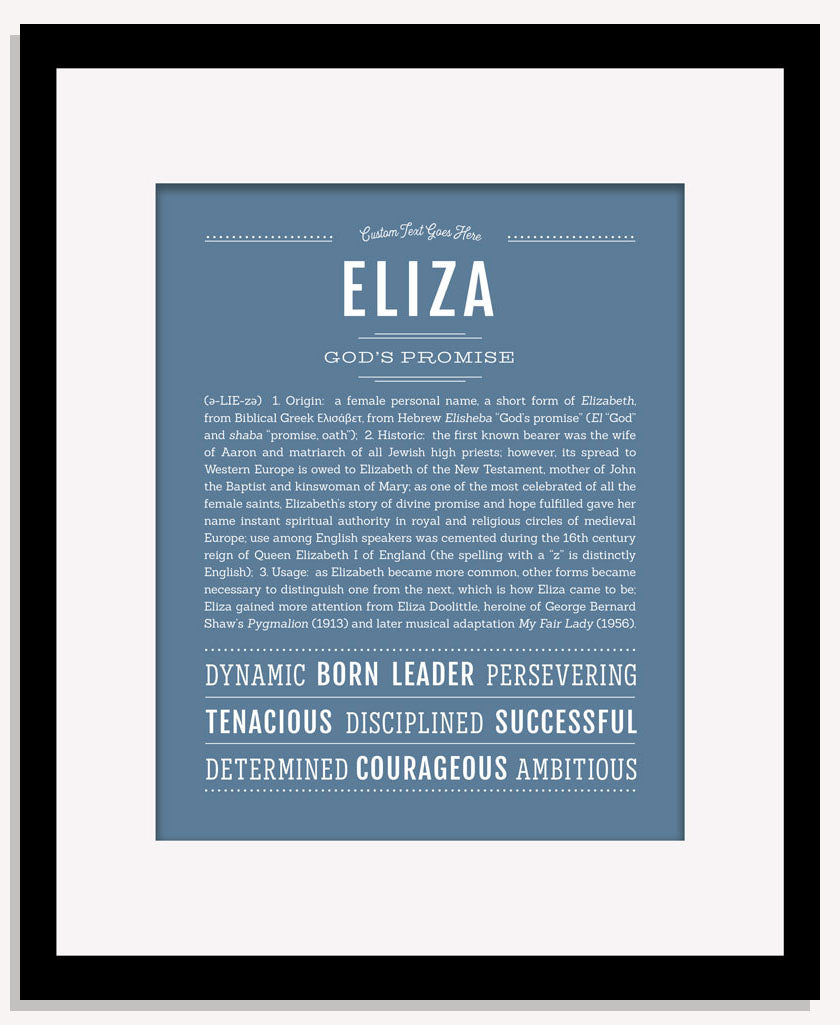 Frame Options | Steele Blue | Maple Frame, Matted