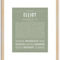 Elliot (male) | Name Art Print