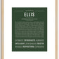 Ellis (female) | Name Art Print