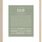 Ellis (female) | Name Art Print