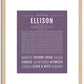 Ellison (male) | Name Art Print