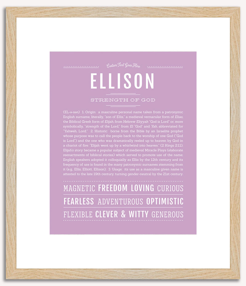 Ellison (male) | Name Art Print