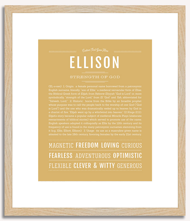 Ellison (male) | Name Art Print