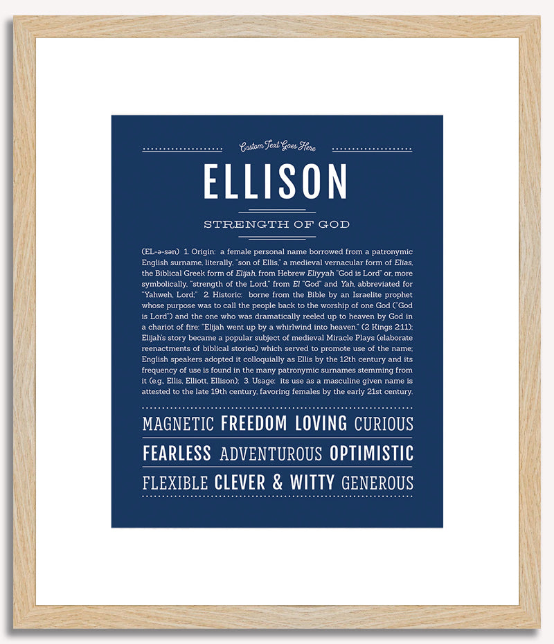 Ellison (male) | Name Art Print