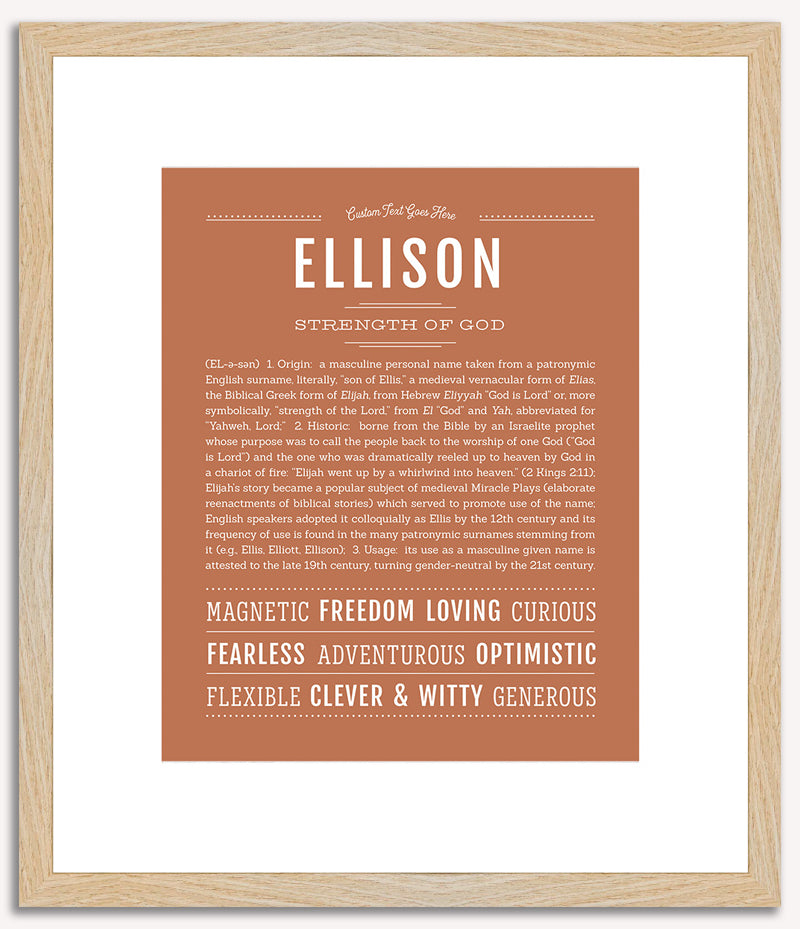 Ellison (male) | Name Art Print