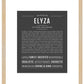Elyza | Name Art Print