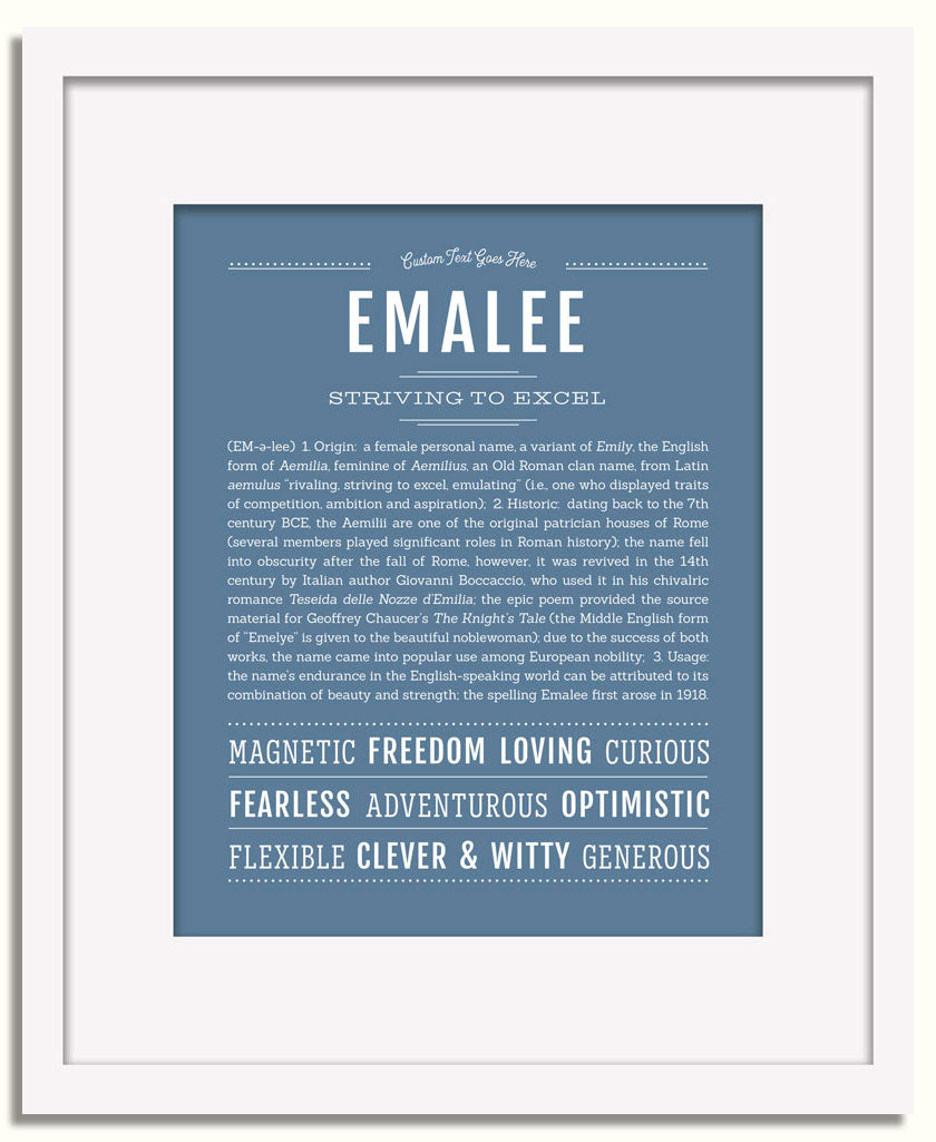 Frame Options | Steele Blue | White Frame, Matted