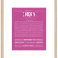 Emery (female) | Name Art Print