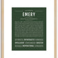 Emery (female) | Name Art Print