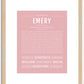 Emery (female) | Name Art Print