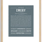 Emery (female) | Name Art Print