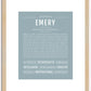 Emery (female) | Name Art Print