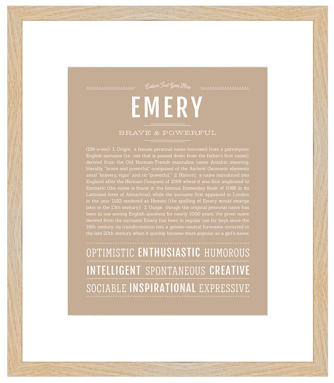 Emery (female) | Name Art Print