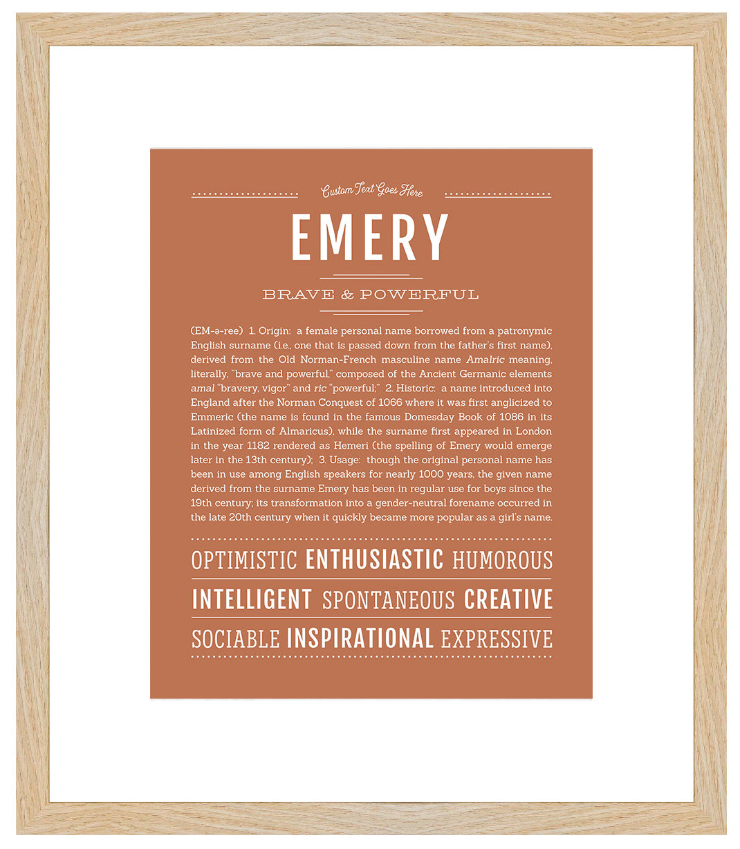 Emery (female) | Name Art Print