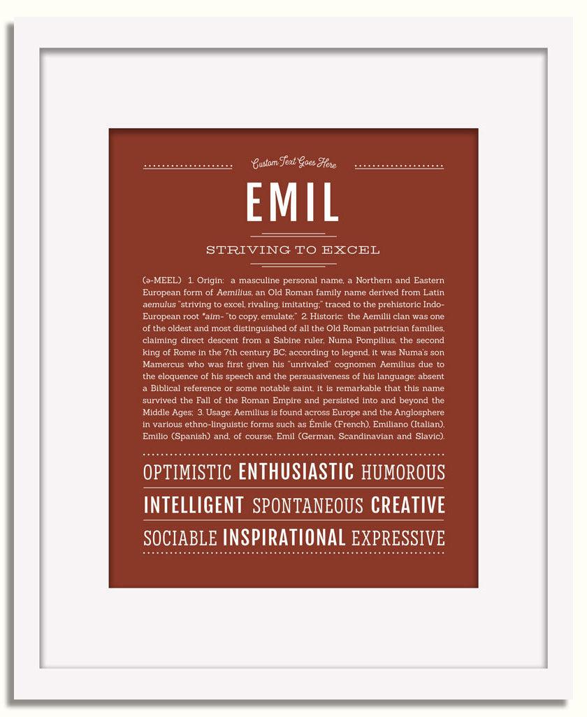 Emil Personalized Name Meaning Art Prints – Name Stories
