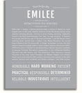 Emilee | Name Art Print – Name Stories