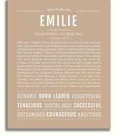 Emilie Personalized Name Meaning Art Prints – Name Stories