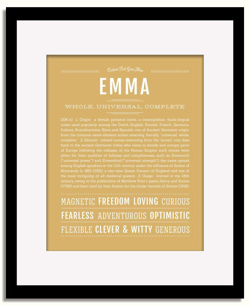 Frame Options | Matte Gold | Black Frame, Matted