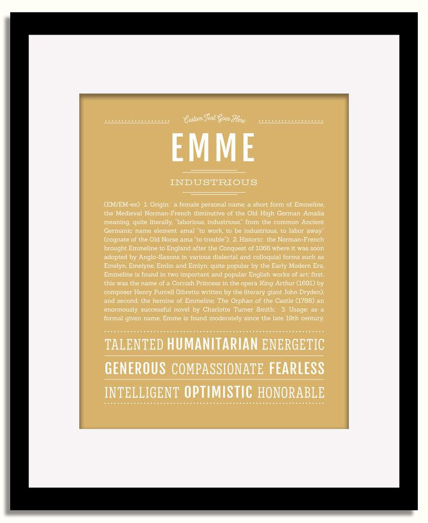 Frame Options | Matte Gold | Black Frame, Matted