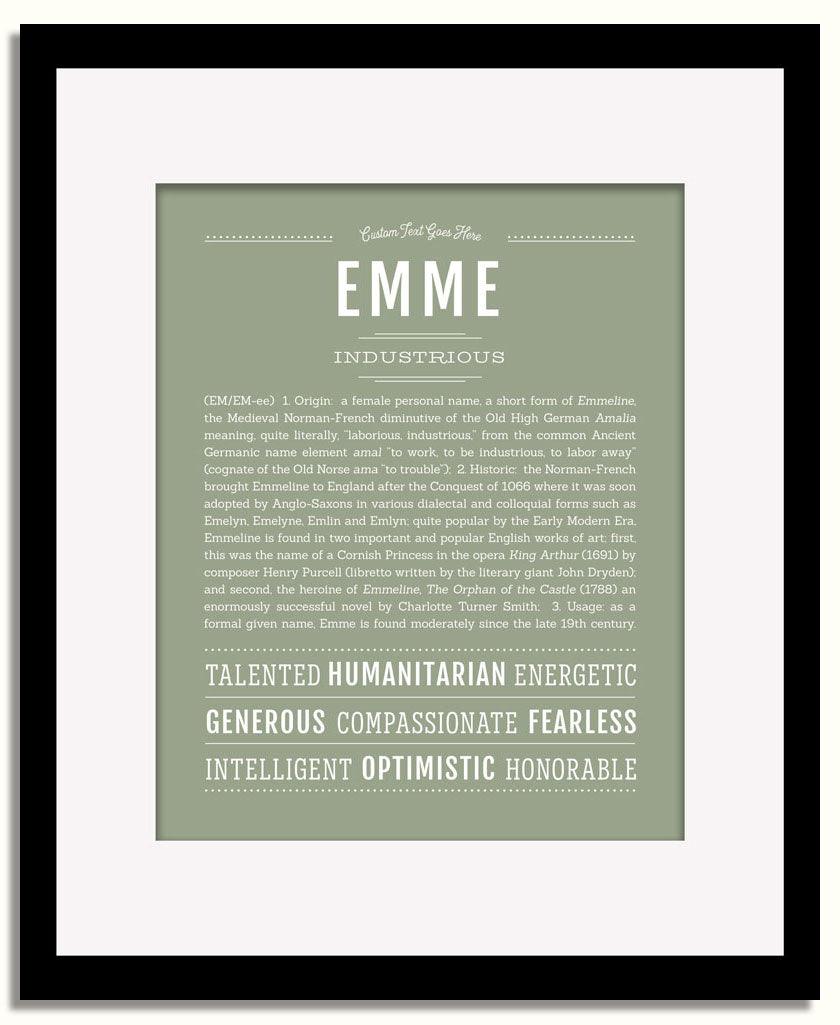 Frame Options | Sage | Black Frame, Matted