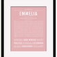 Emmelia | Name Art Print