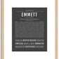 Emmett (male) | Name Art Print