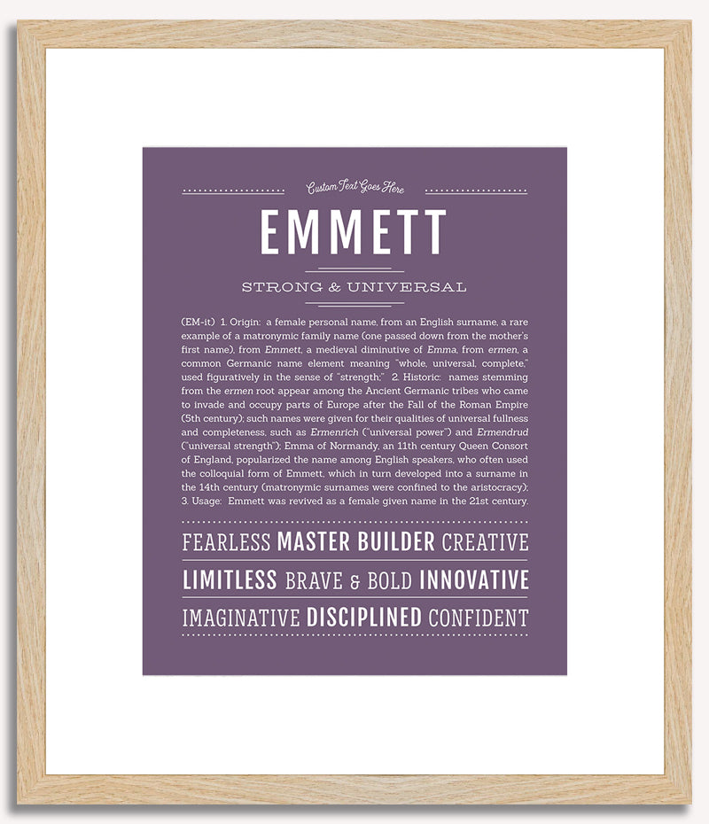 Emmett (female) | Name Art Print