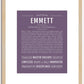 Emmett (male) | Name Art Print