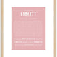 Emmett (male) | Name Art Print