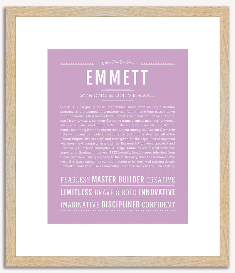 Emmett (male) | Name Art Print