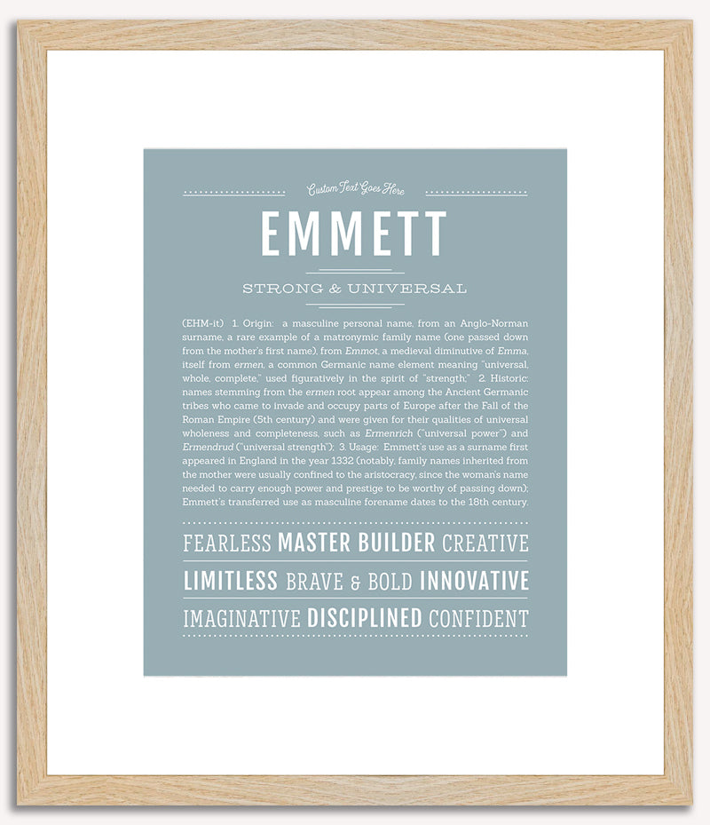 Emmett (male) | Name Art Print