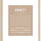 Emmett (male) | Name Art Print