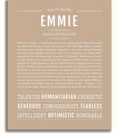 Emmie Personalized Name Meaning Art Prints – Name Stories