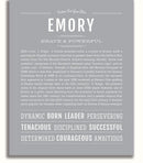 Emory Personalized Name Meaning Art Prints – Name Stories