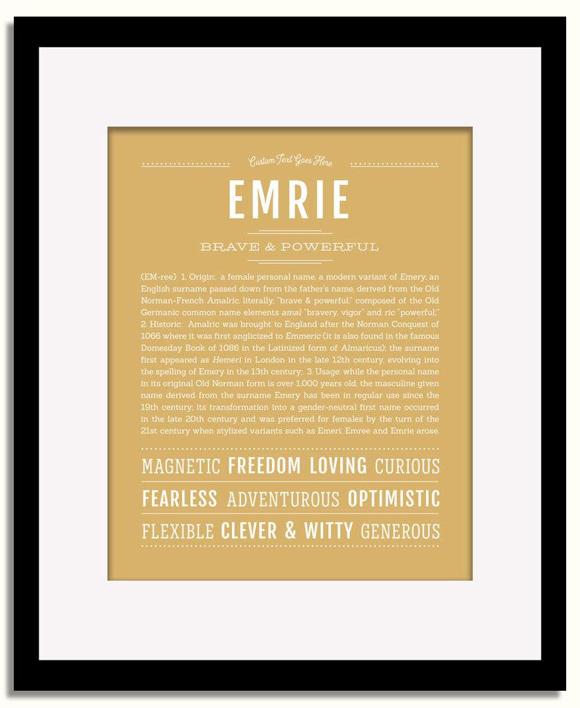 Frame Options | Matte Gold | Black Frame, Matted