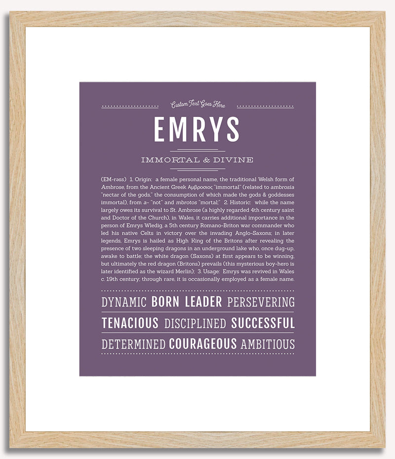 Emrys (male) | Name Art Print