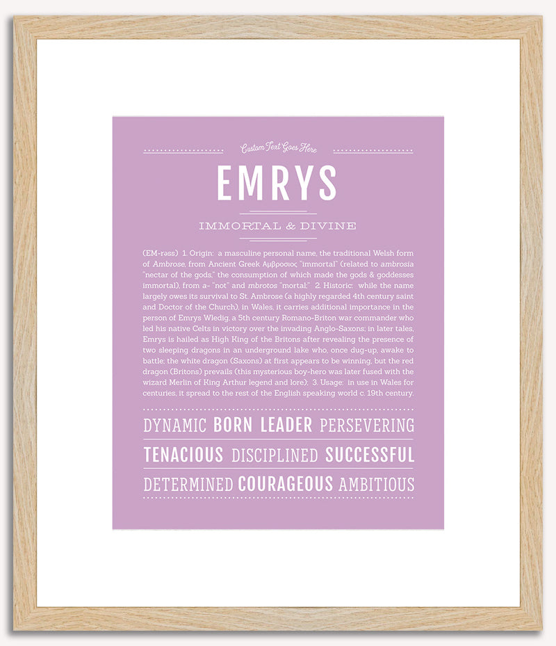 Emrys (male) | Name Art Print