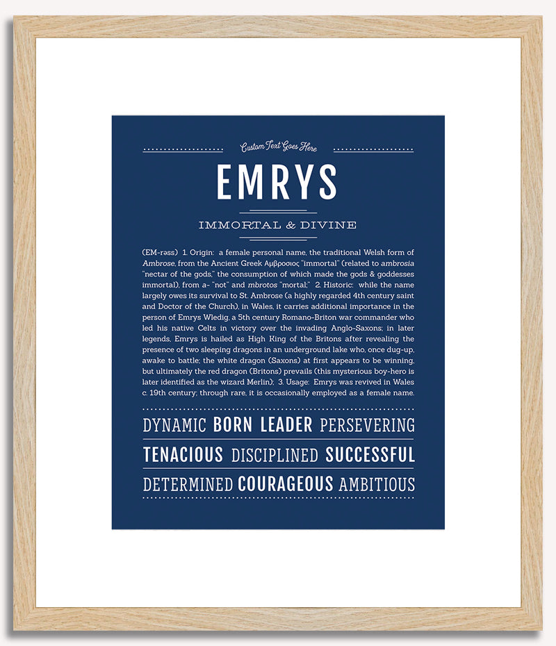 Emrys (male) | Name Art Print