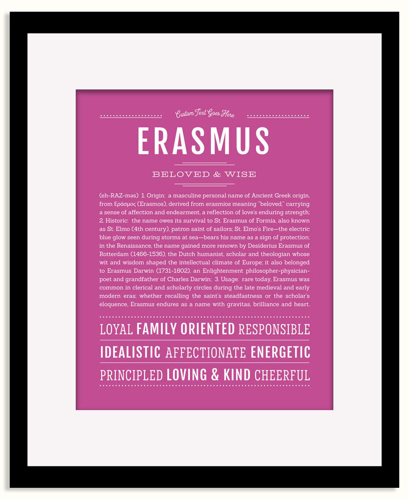 Frame Options | Dark Pink | Black Frame, Matted
