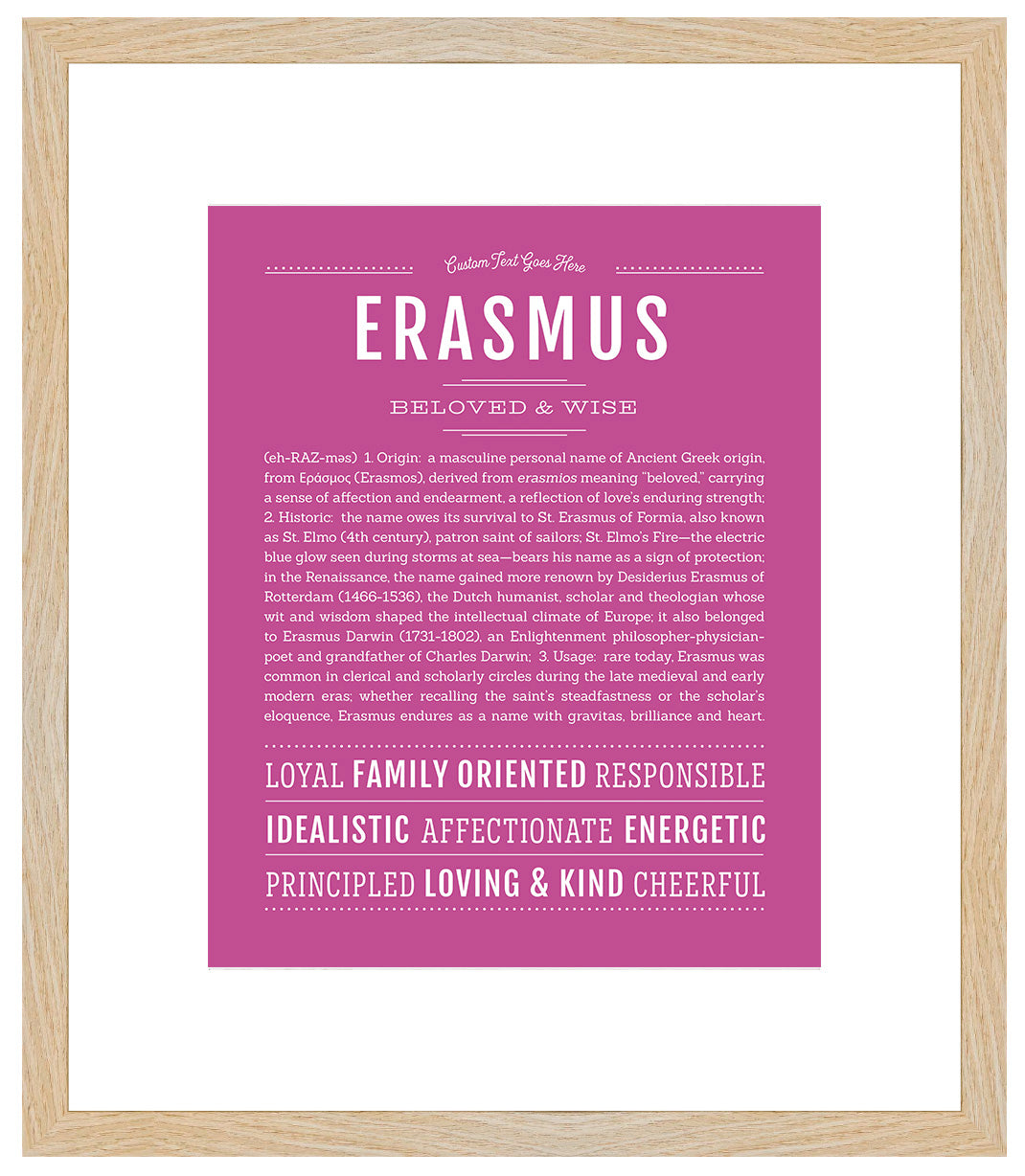 Frame Options | Dark Pink | Maple Frame, Matted