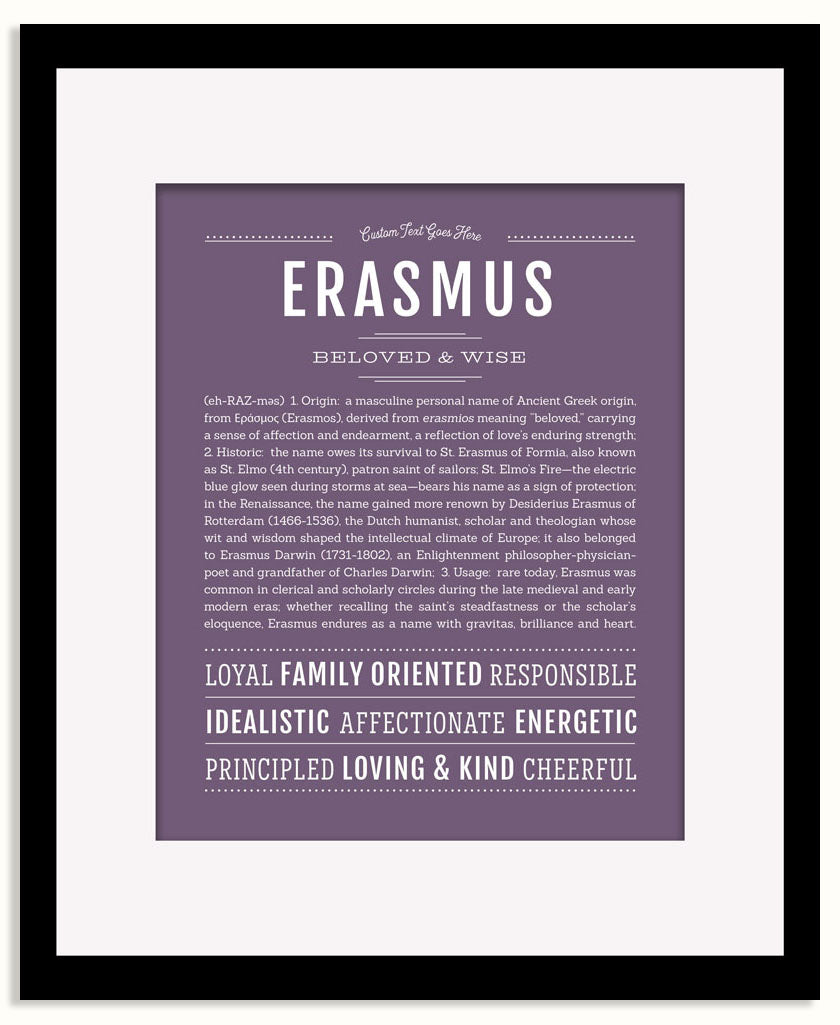 Frame Options | Deep Purple | Black Frame, Matted