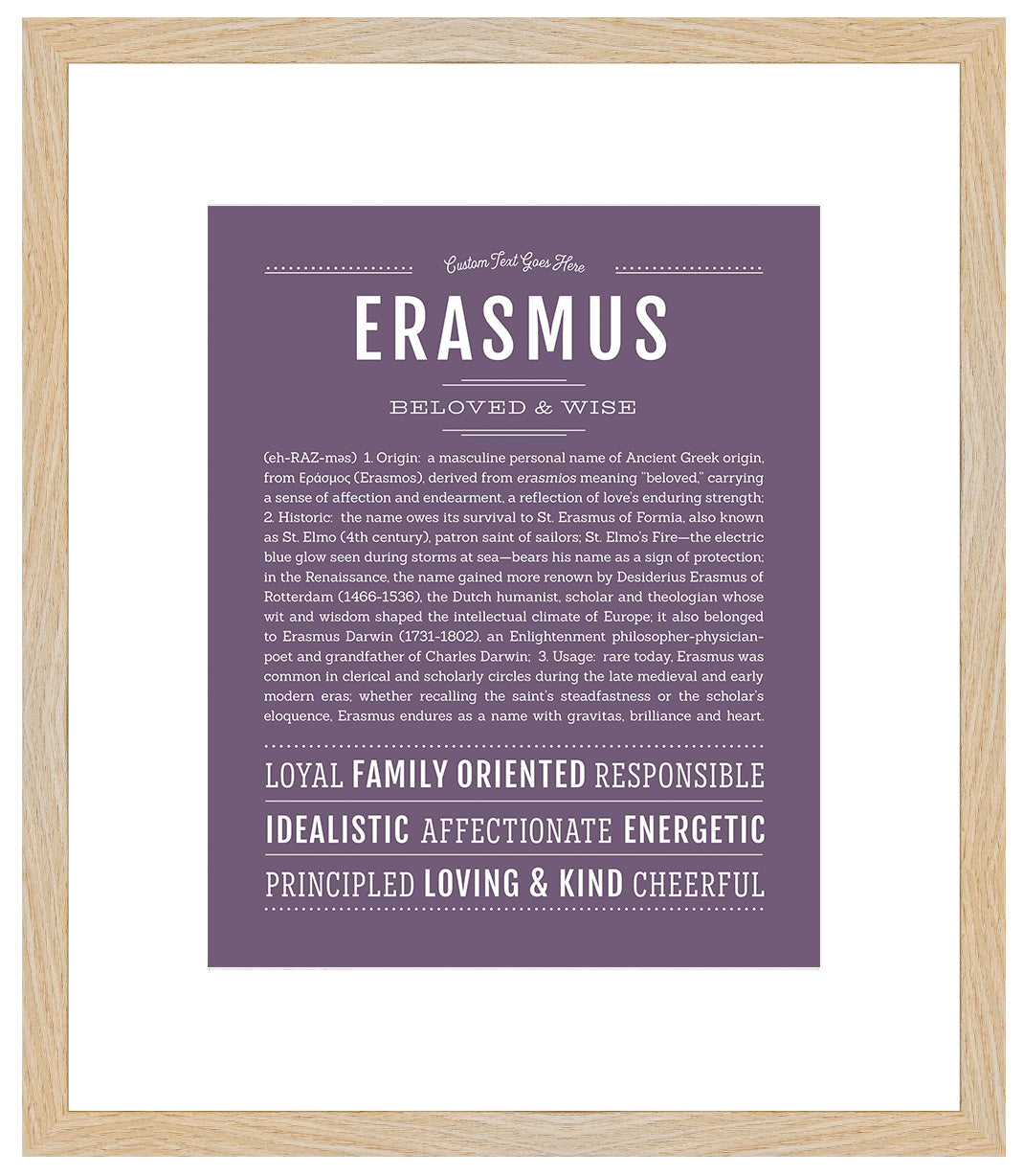 Frame Options | Deep Purple | Maple Frame, Matted