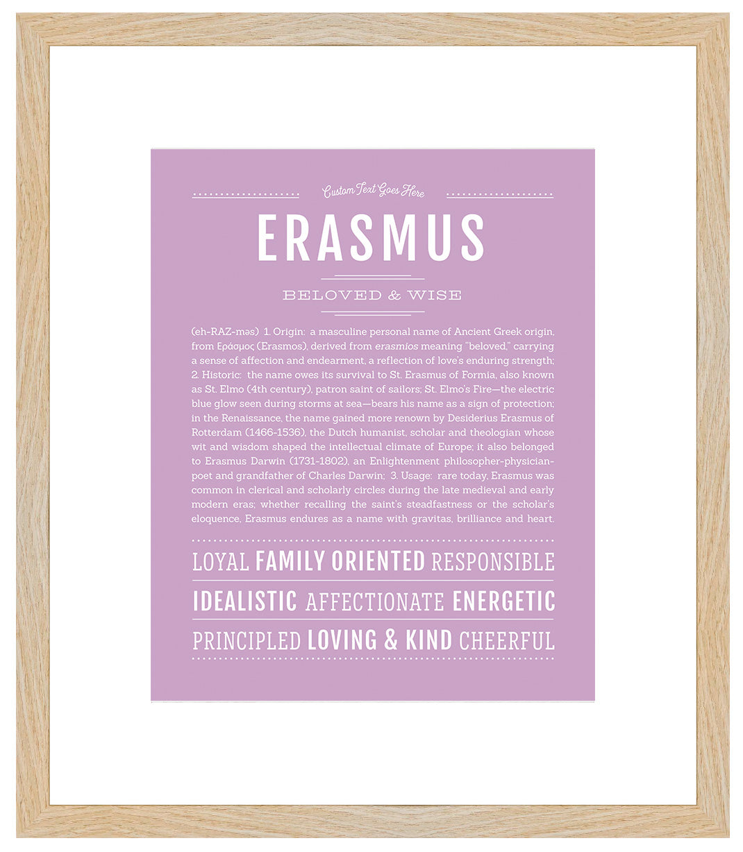 Frame Options | Lilac | Maple Frame, Matted