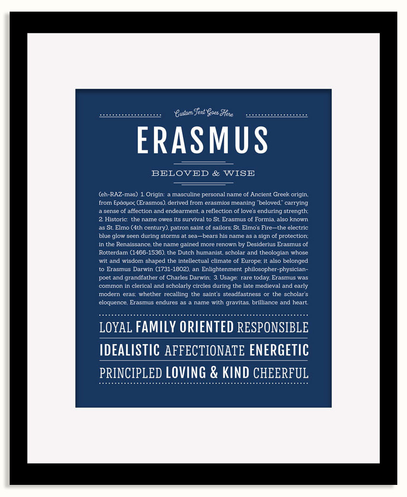 Frame Options | Midnight Blue | Black Frame, Matted