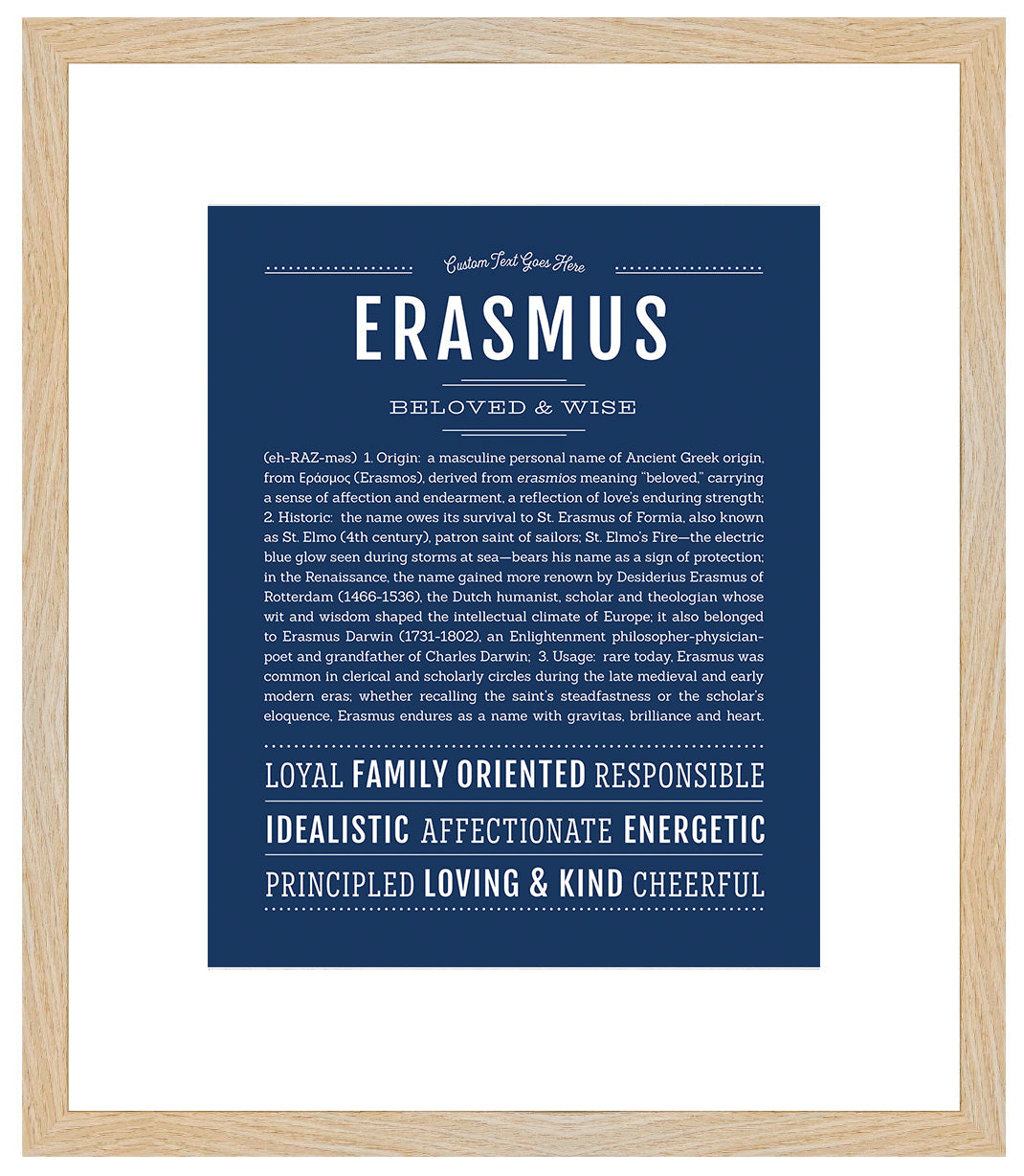 Frame Options | Midnight Blue | Maple Frame, Matted